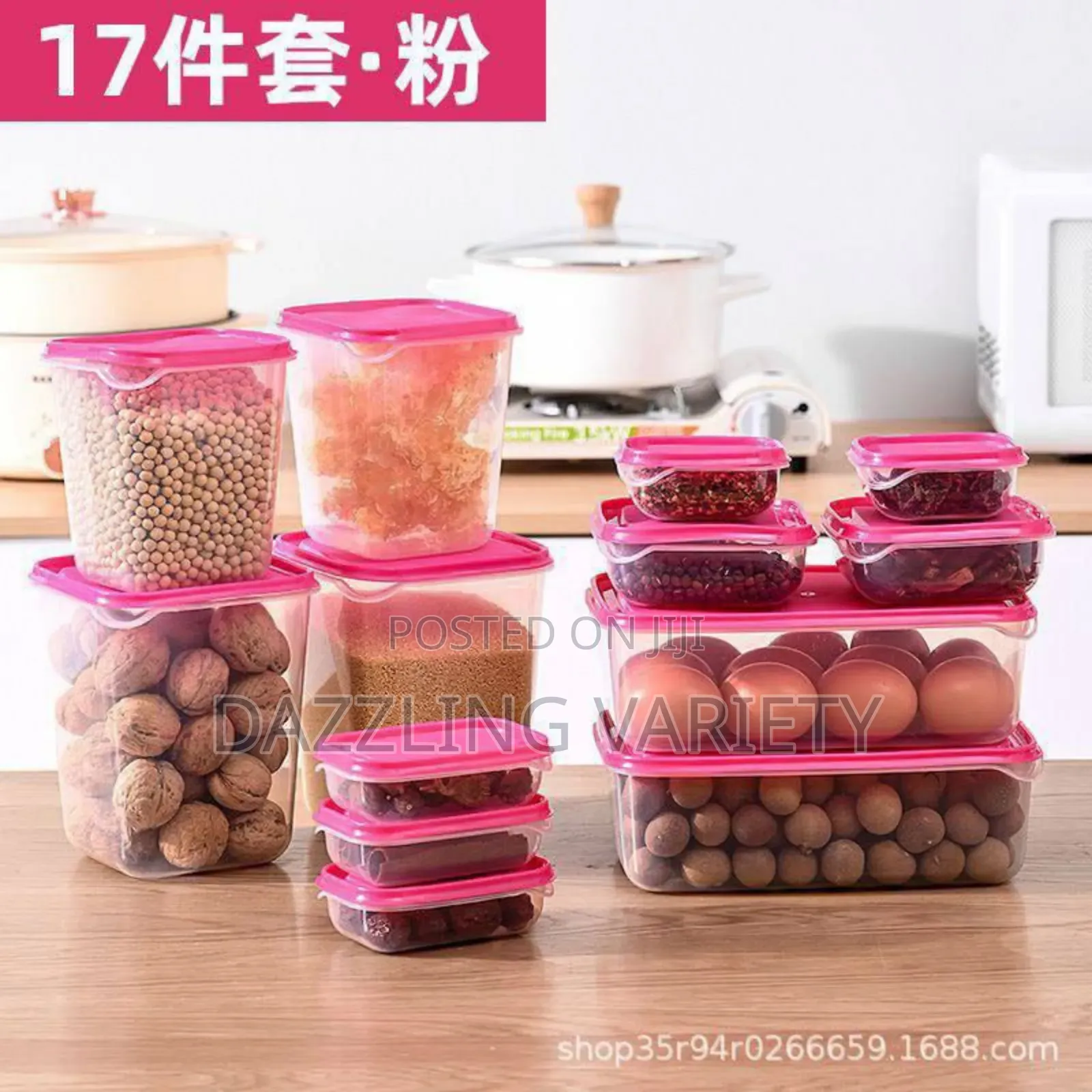 17pcs Fridge Freezer Airtight Storage Container Set With Lids