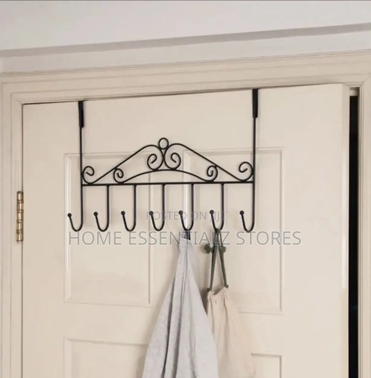 2 Pieces Set of Over Door Metal Hanger Bracket Rack