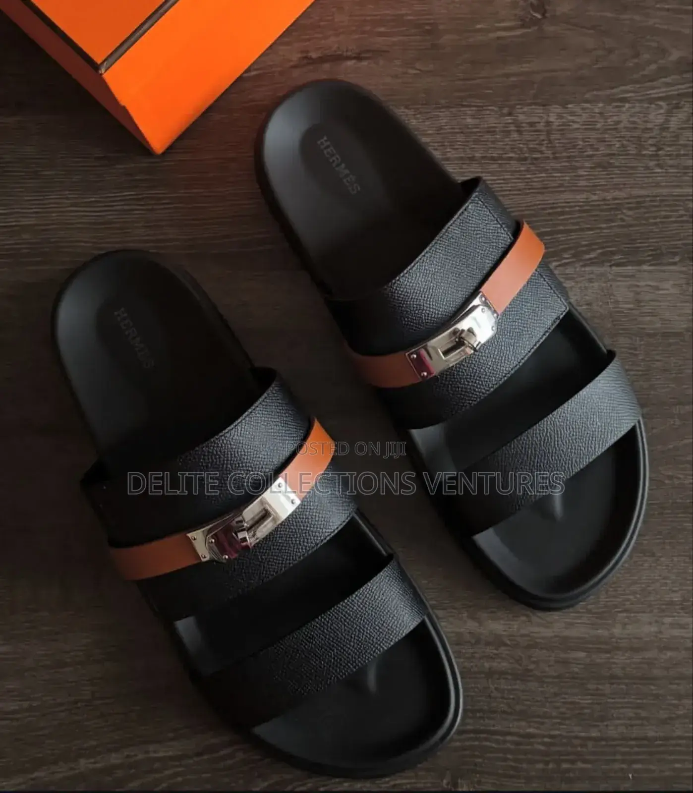 Original Hermes Jackson Sandal. 
Color: Noir / Naturel H.