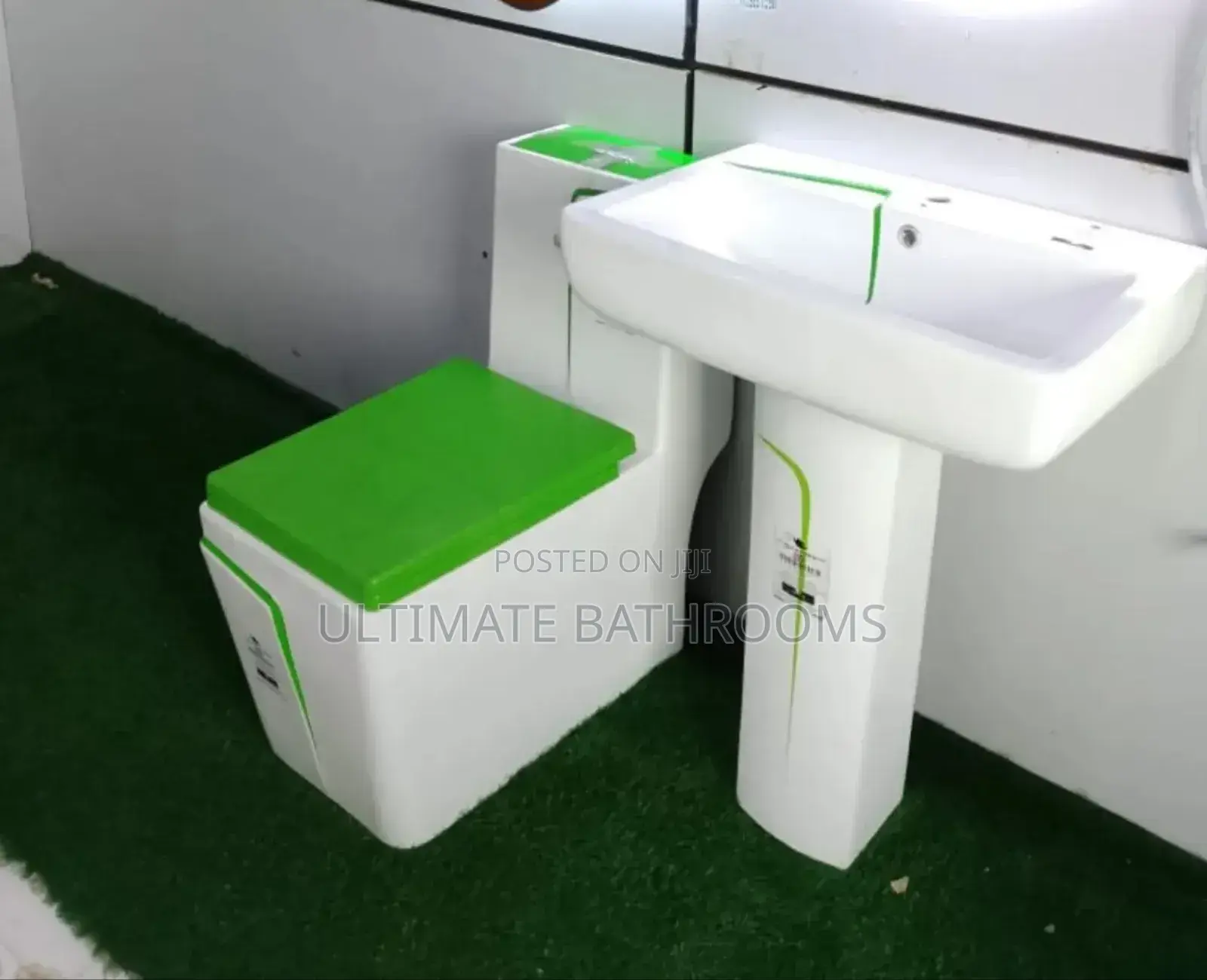 White and Green Executive Watercloset