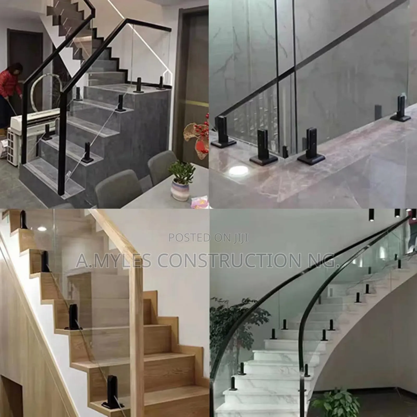 Glass Handrail Black Spygot