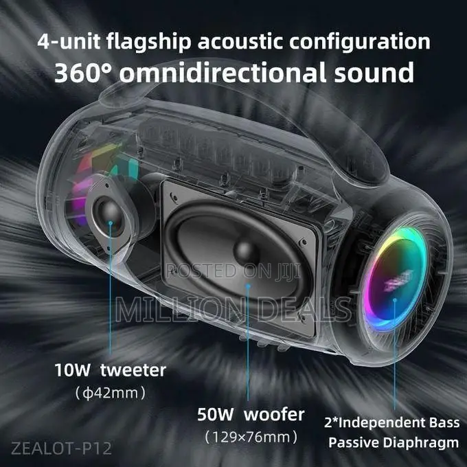 Zealot P12 60w Subwoofer Wireless Bluetooth Speaker