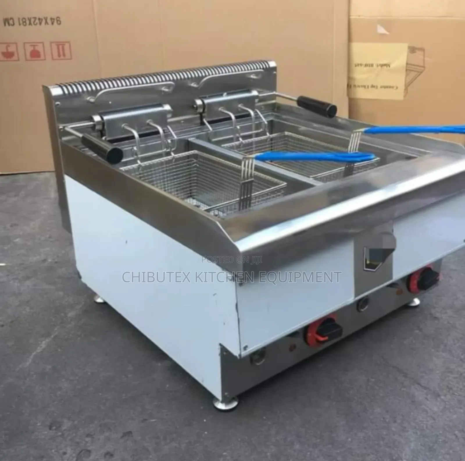 Industrial Gas Fryer 2 Tank 36 Litters Double Basket