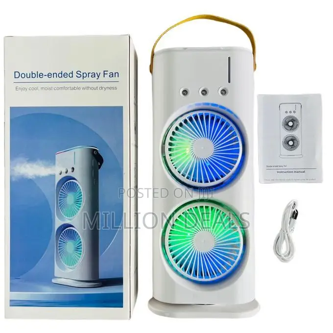 Double Ended Cooling Mist Rechargeable Fan