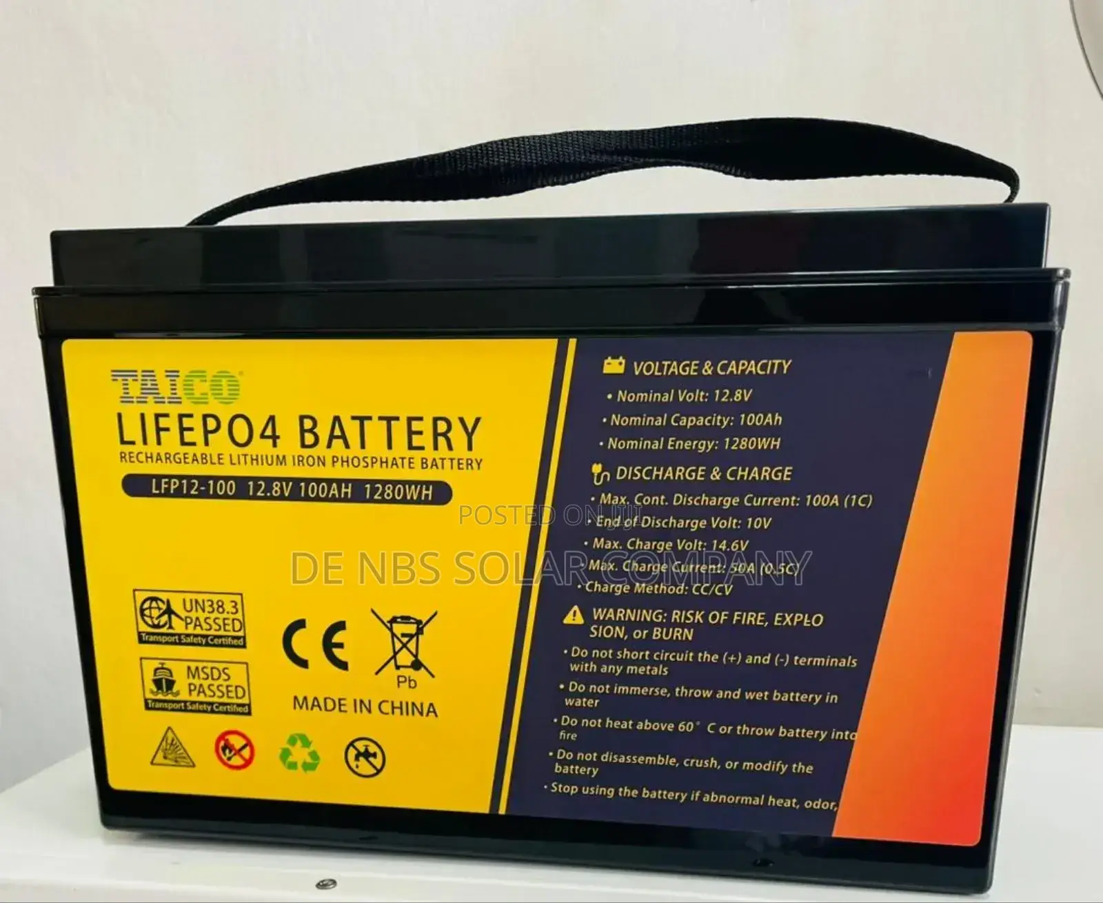 100ah 12.8v 1.3kwh Taico Lifepo4 Lithium Battery