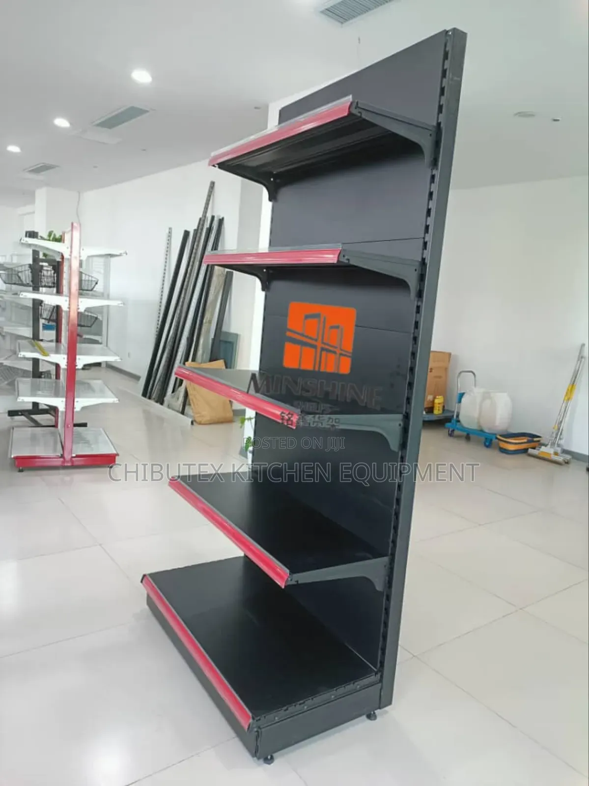 Supermarket Display Shelves Black Color