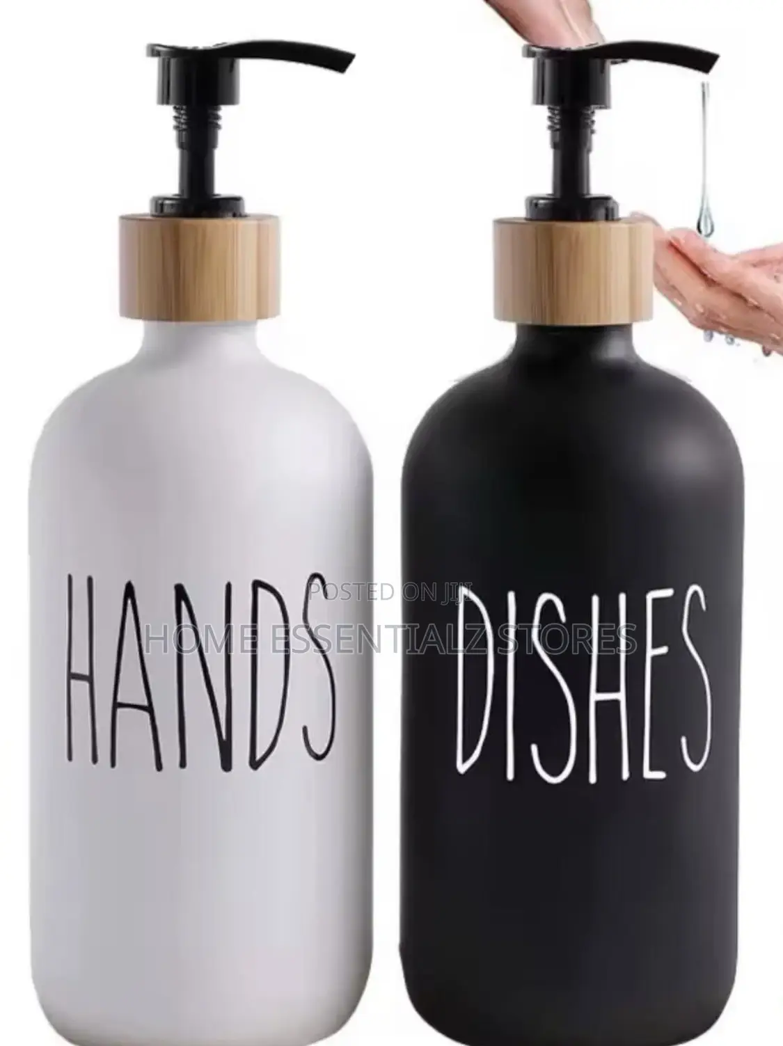 Liquid Hand Dish Soap Dispensers With Bamboo Lids
