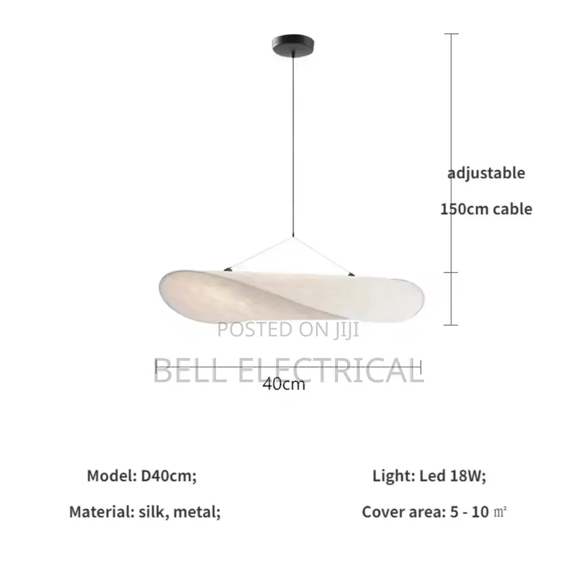 400mm Nordic Minilism Silk Led Pendant Light