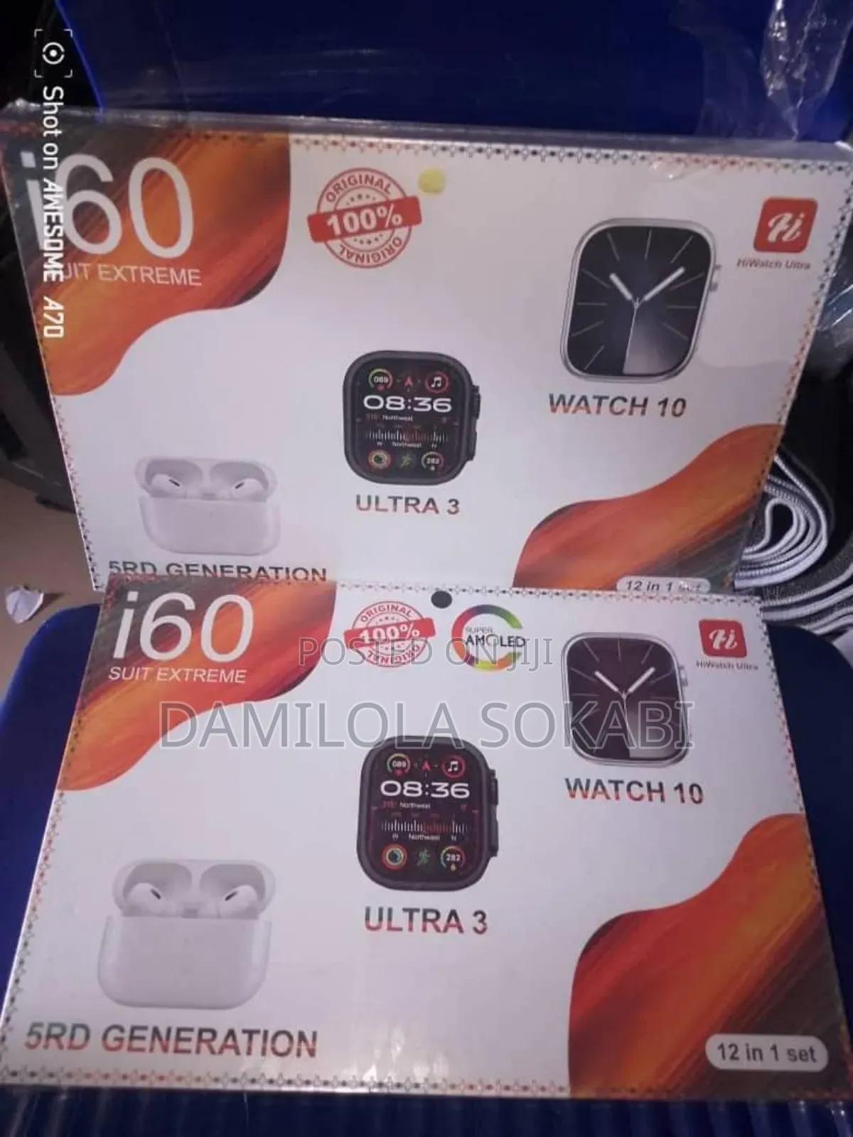 I60 Smartwatch 2 Watches 1 Airpod 7 Straps