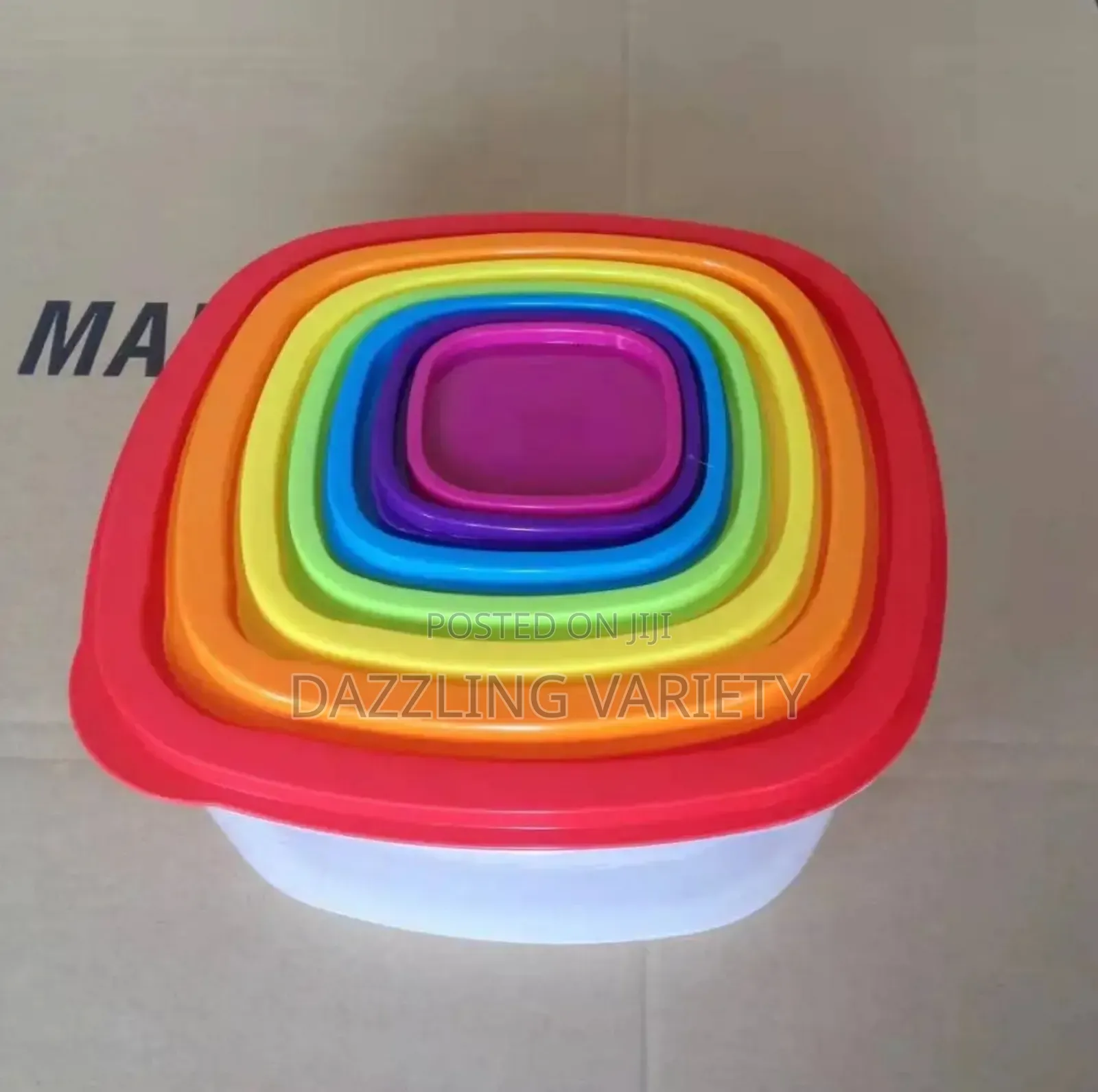 7 in 1 Rainbow Refrigerator Crisper Bowl Set