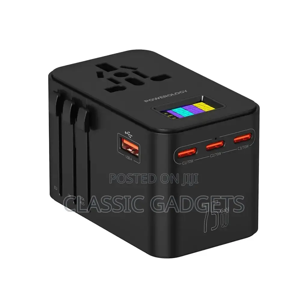 Powerology Pwc041 Gan 75w Universal Charger With 4 Ports