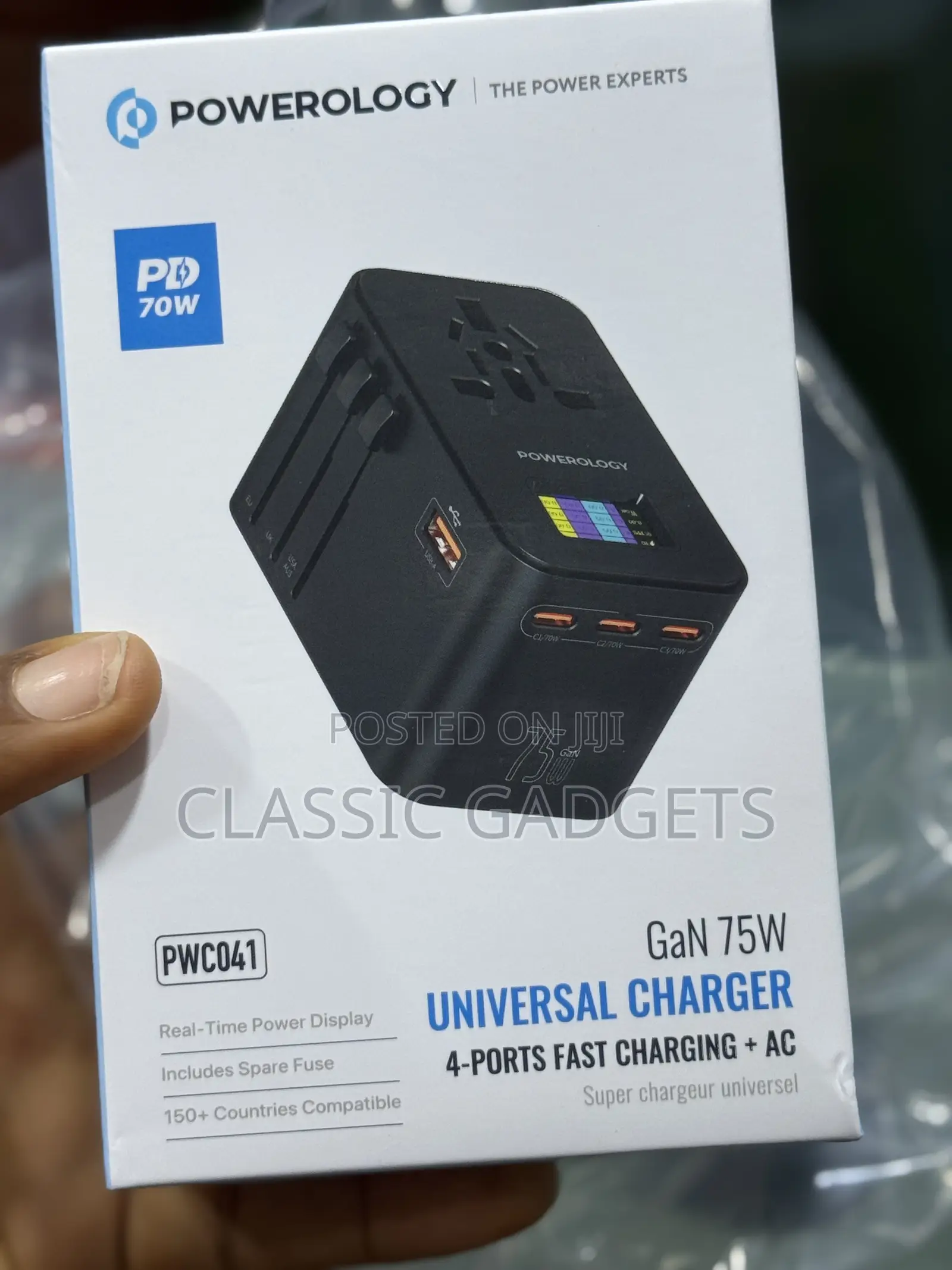 Powerology Pwc041 Gan 75w Universal Charger With 4 Ports
