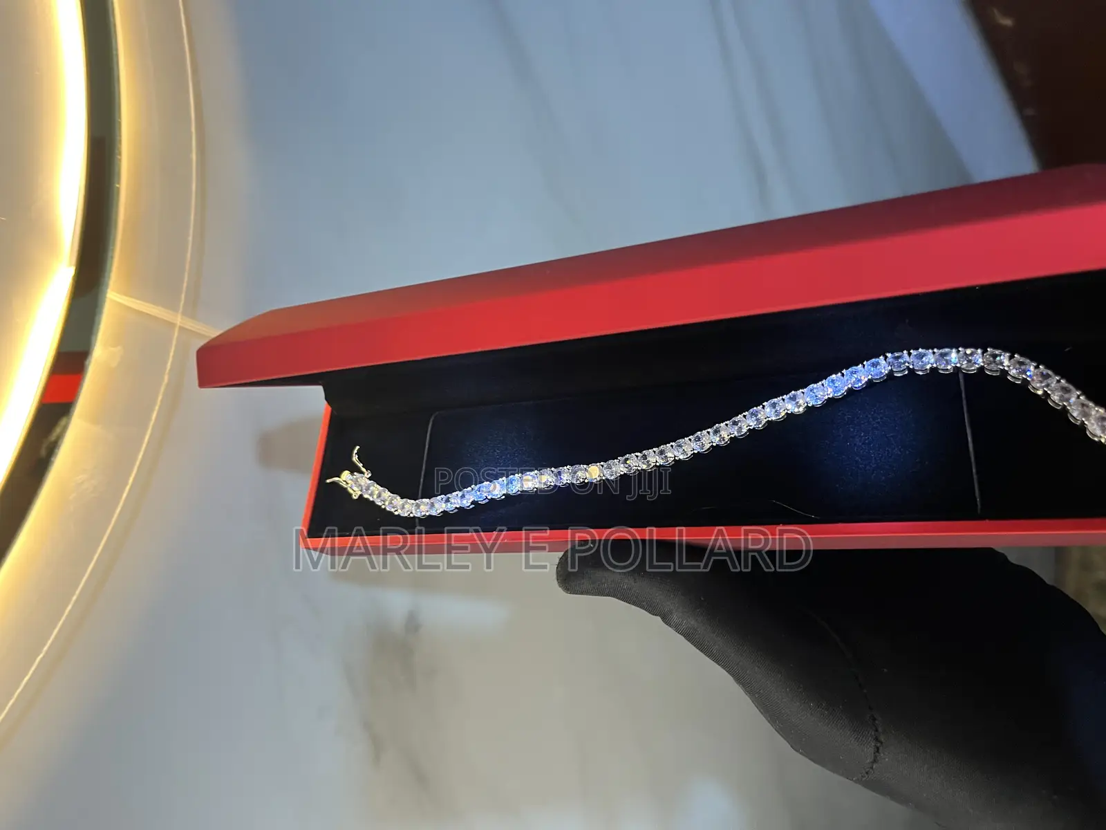 Silver Plated Men Women Tennis Diamond Bracelet Chain