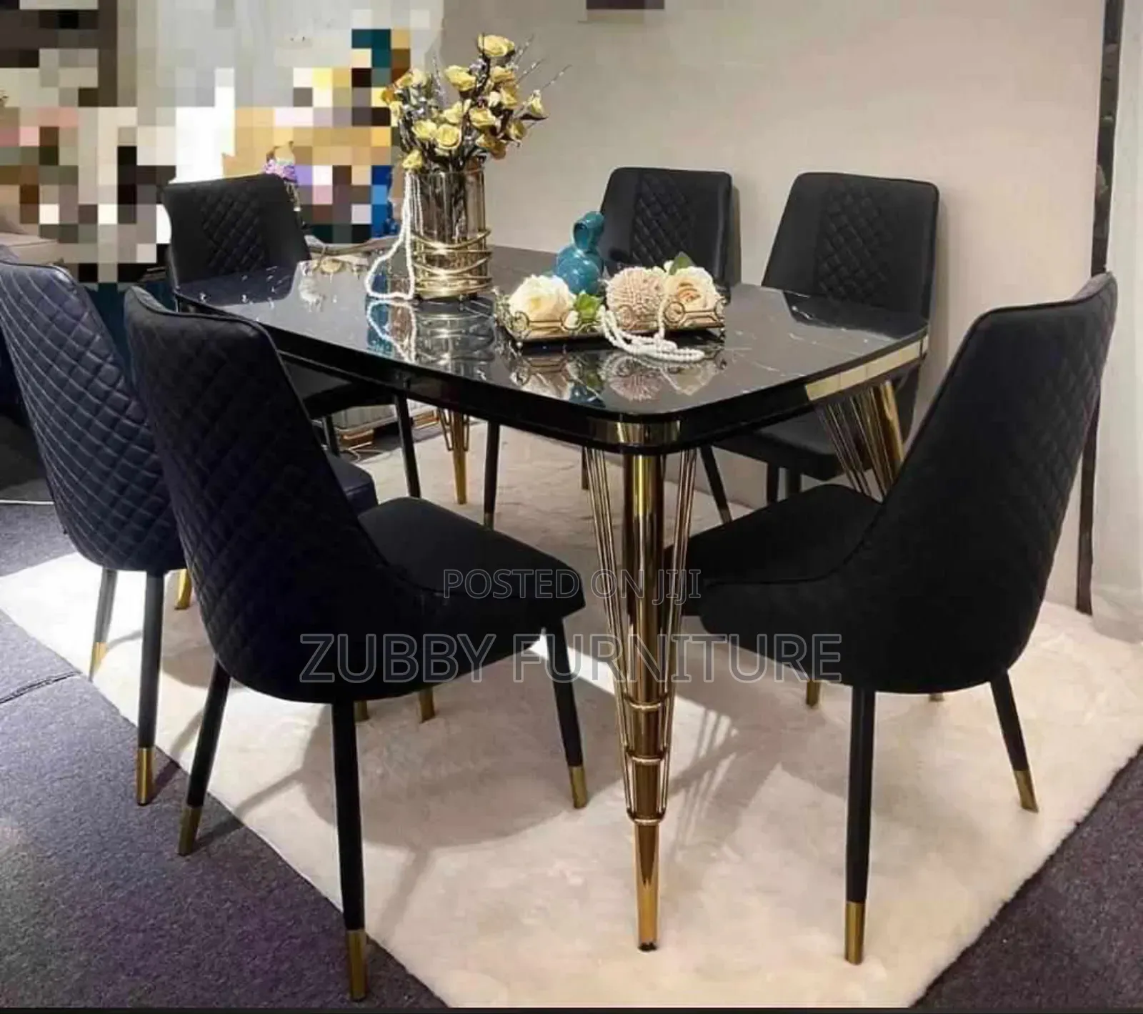 High Quality and Imported Marble Top Dining Table by 6 Chair