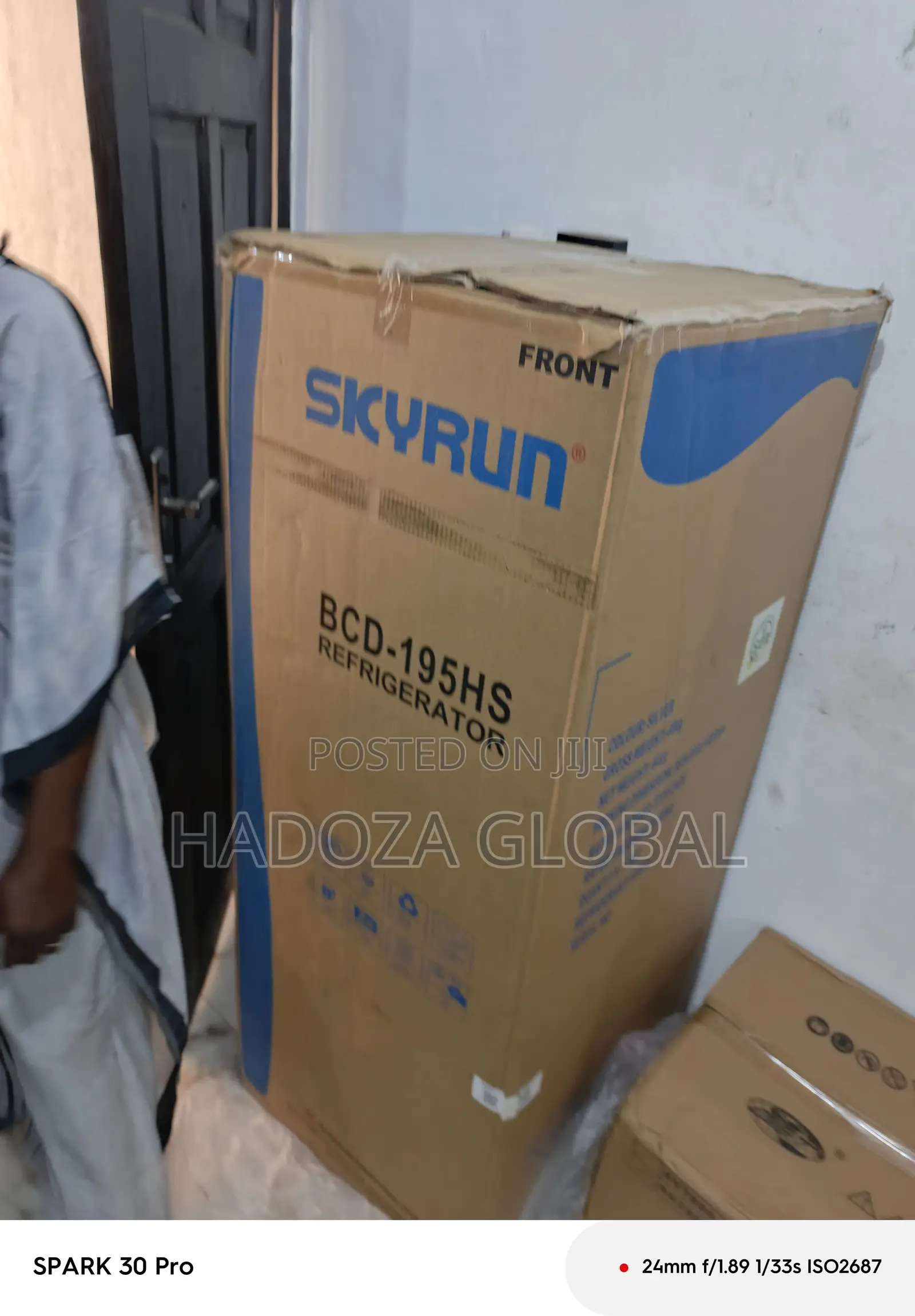 Elegant Stainless Double Door Skyrun Refrigerator 195 Litres