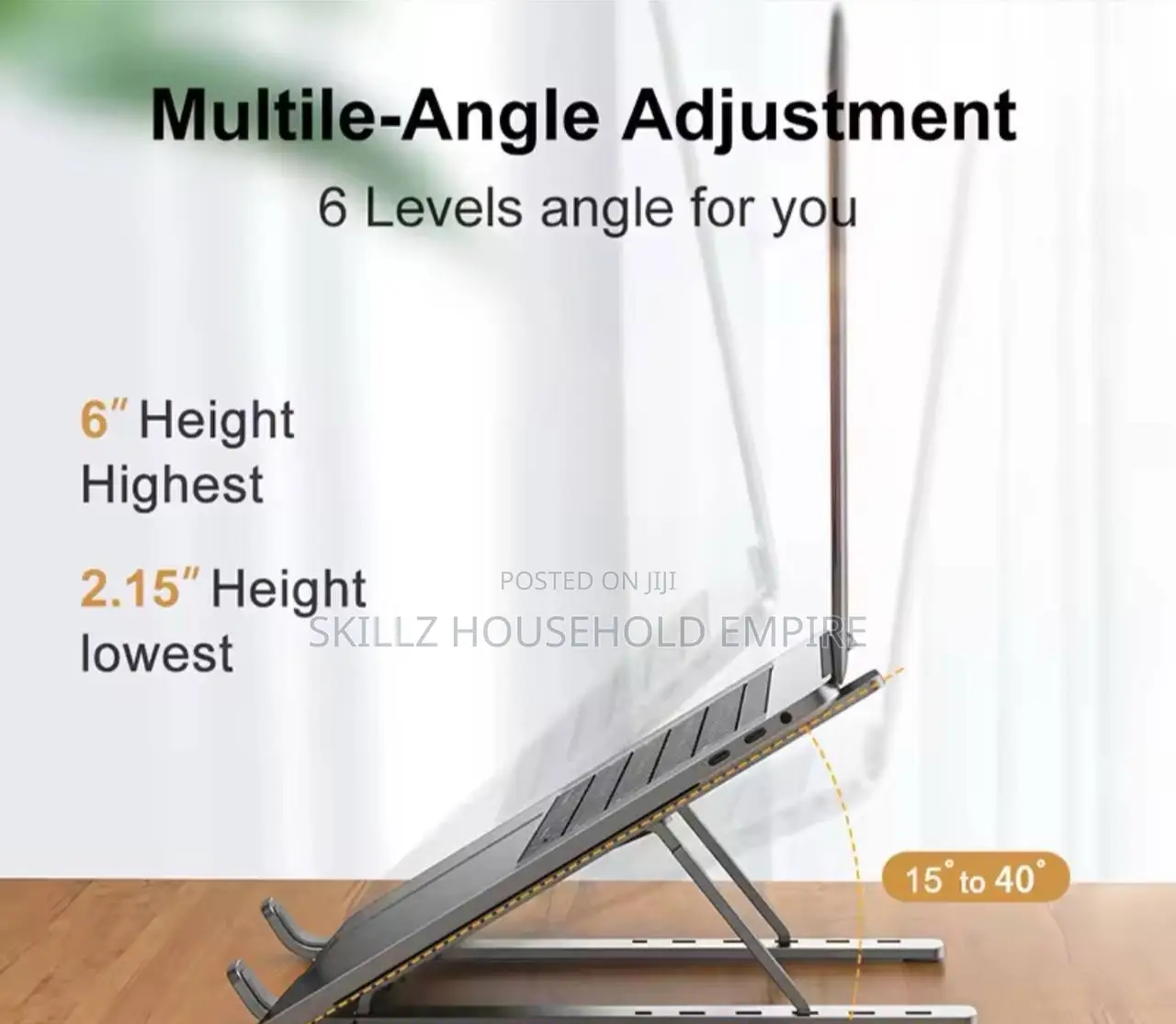 Aluminum Alloy Laptop Stand 6-level Adjustable Portable