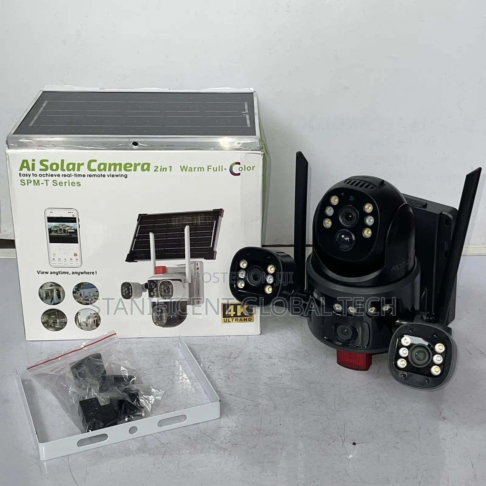 Skyvision 8mp 4k 4g Dual Lens Triple Screen Ai Solar Ptz Camera (V380)