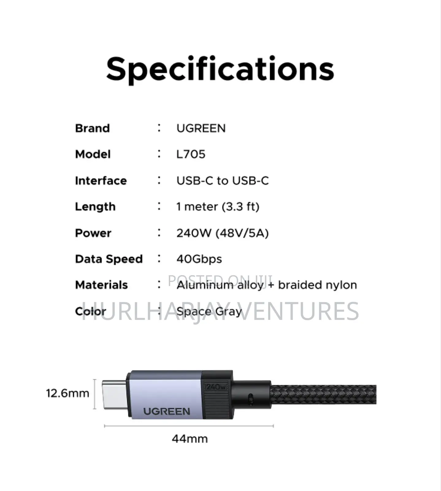 Ugreen Display 40Gbs PD Cable