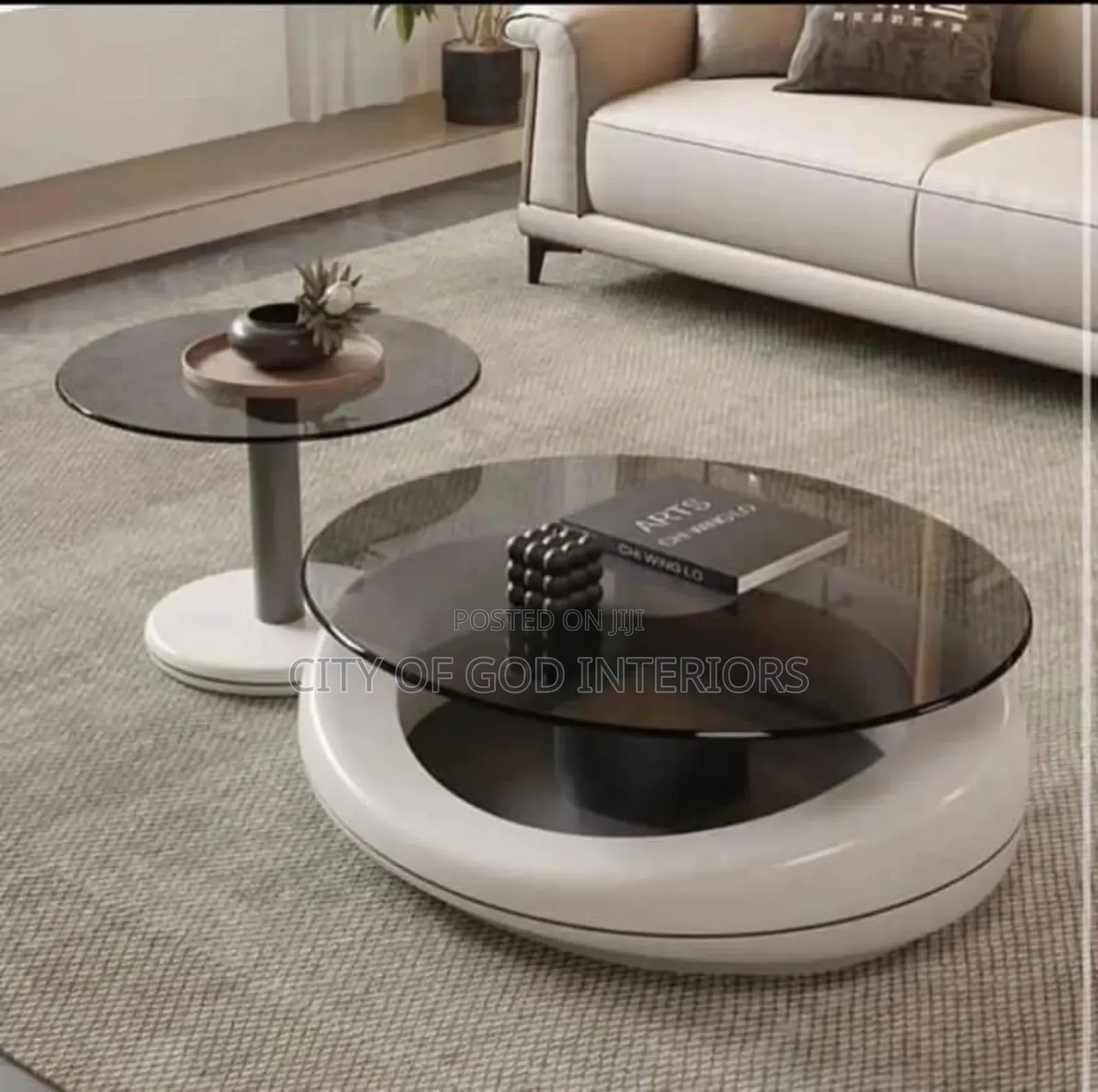 Unique Imported Center Table Set With Glass Top