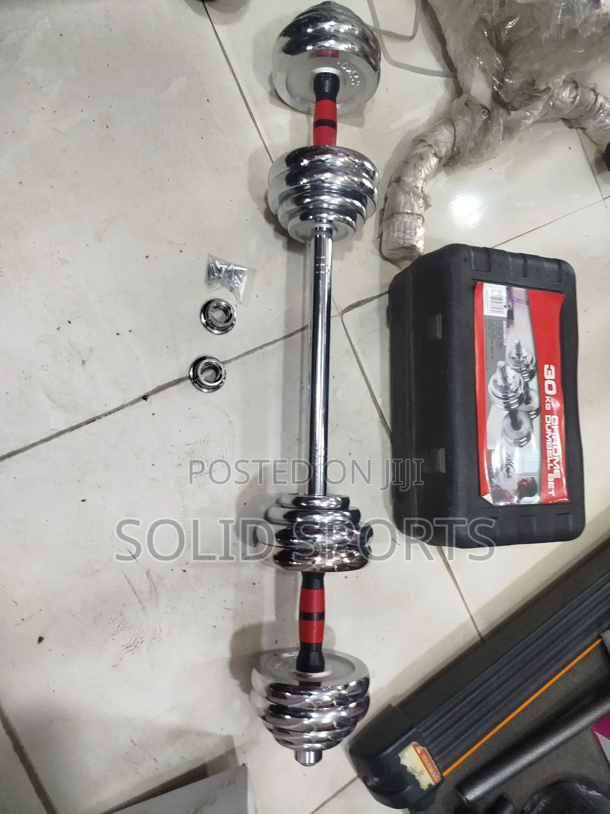30kg Chrome Dumbbells With Extra Bar