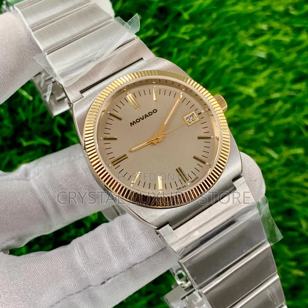 Movado Quality Luxury Men Chain Strap Wristwatch