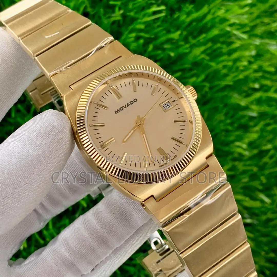 Movado Quality Luxury Men Chain Strap Wristwatch
