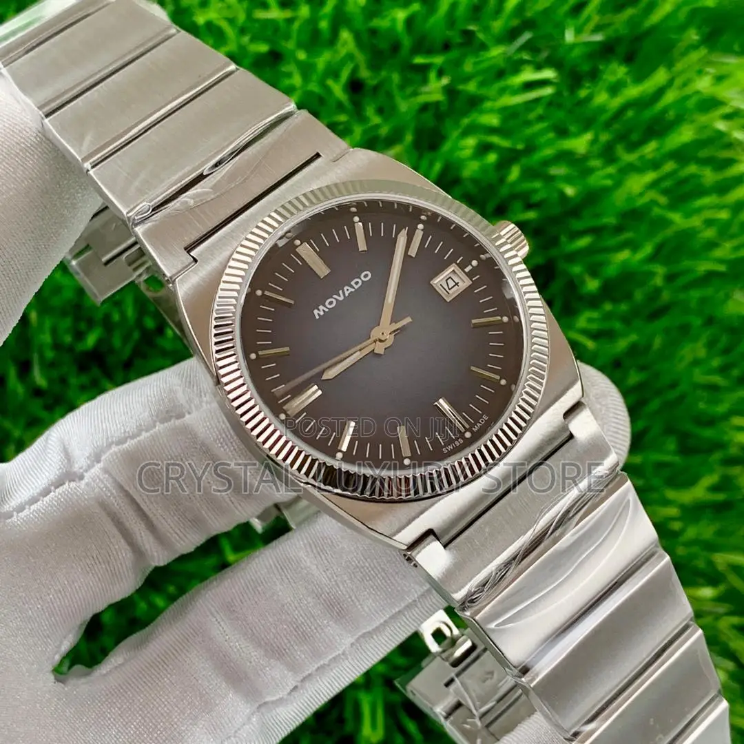 Movado Quality Luxury Men Chain Strap Wristwatch