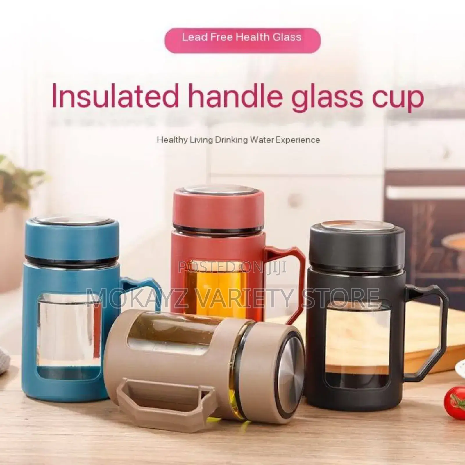 500ml Insulated Handle Glass Cup /Souvenir/Gift