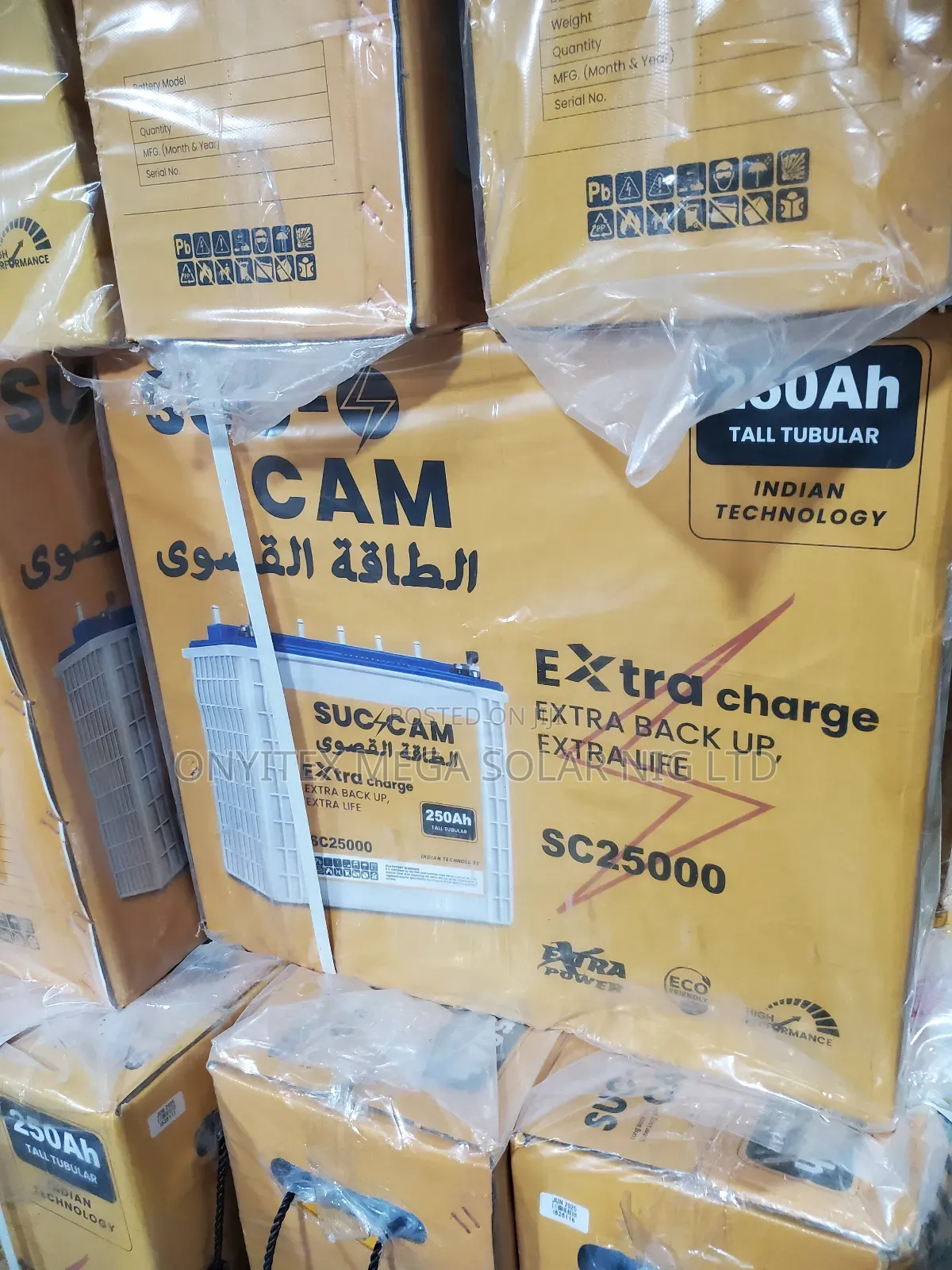 Suc-Cam Tall Tubular Battery 250ah