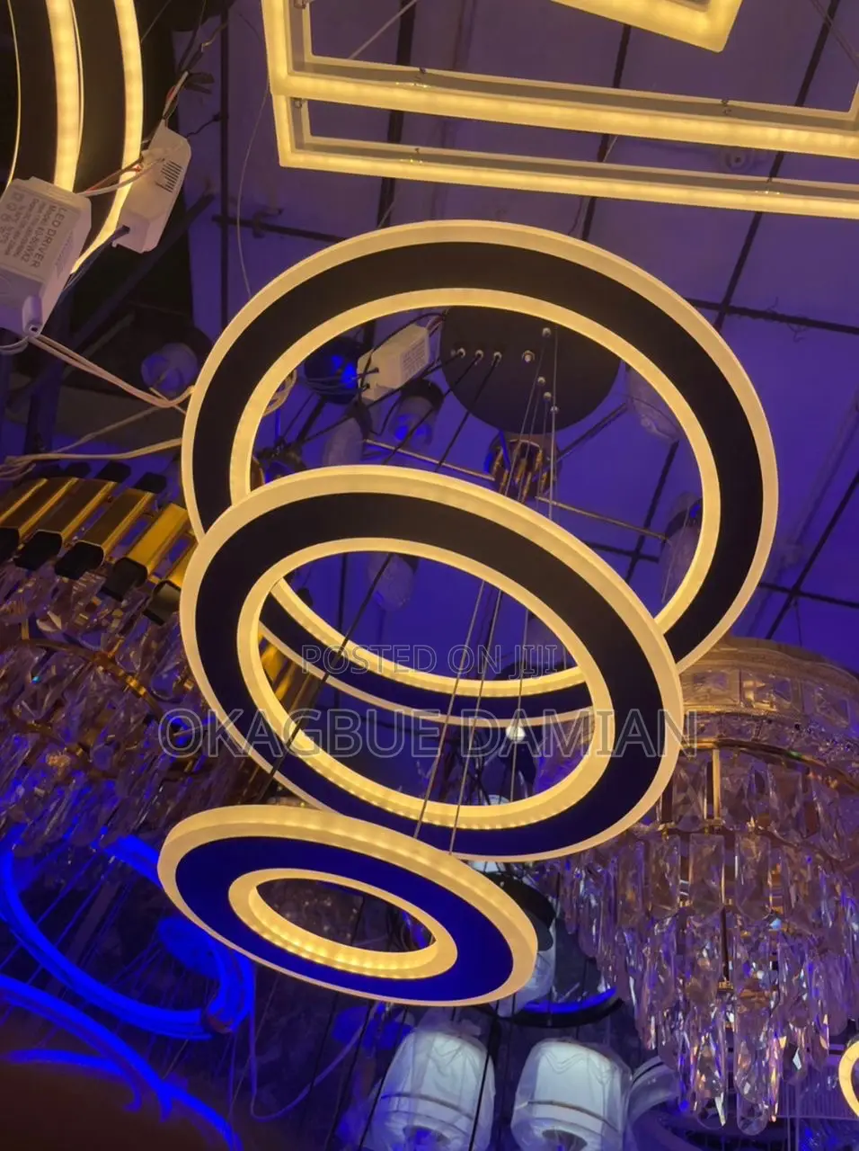 3 Ring Led Dropping Chandelier