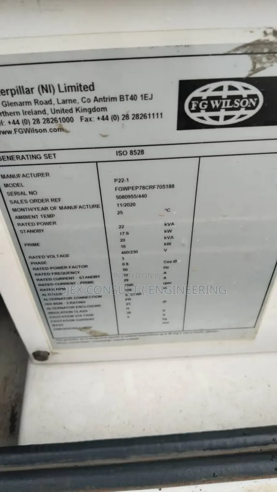20kva Fg Wilson Soundproof *