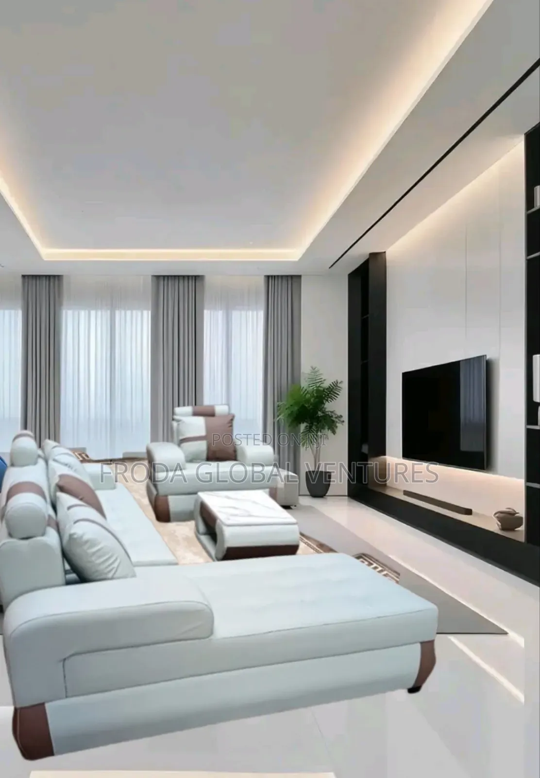 Quality Couch of L-Shape Sofa and Single Chair + Table. J01