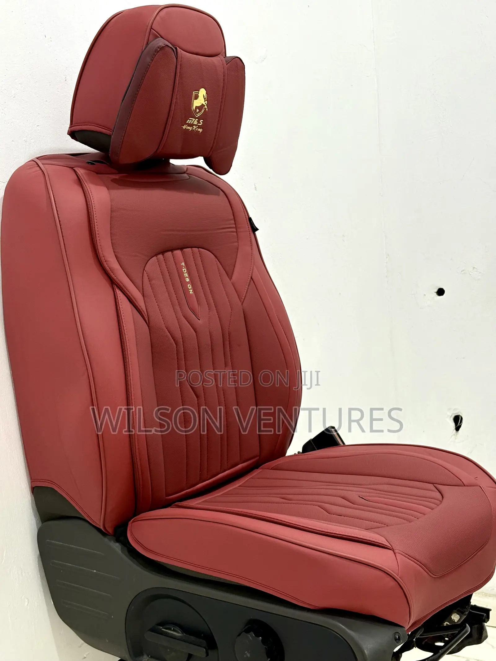 Universal Wine Color 5 Seater Leather Car Seat Cover