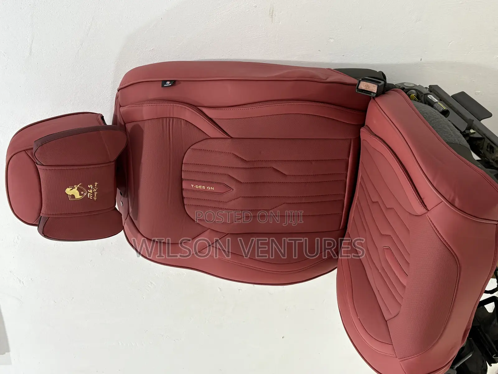 Universal Wine Color 5 Seater Leather Car Seat Cover