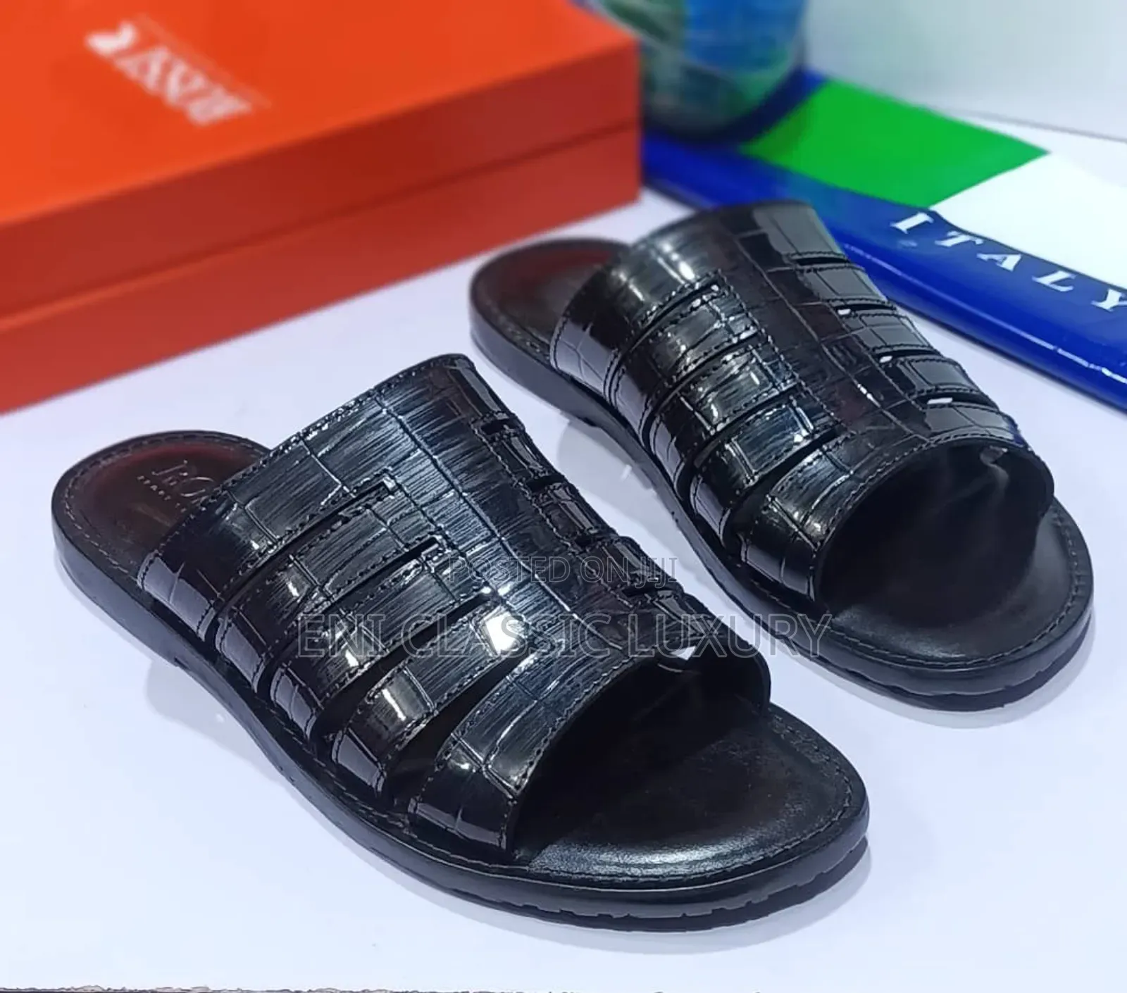 Pure Leather Slippers Original Made In Italy Rossi