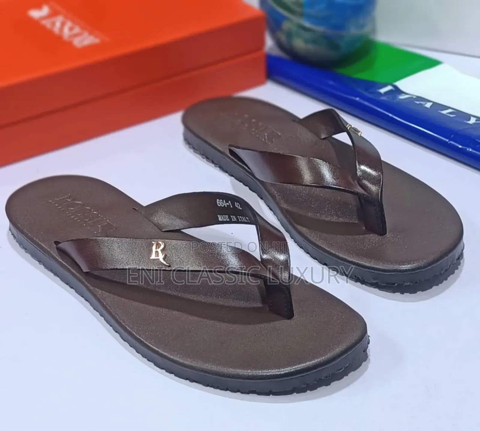Pure Leather Slippers Original Made In Italy Rossi