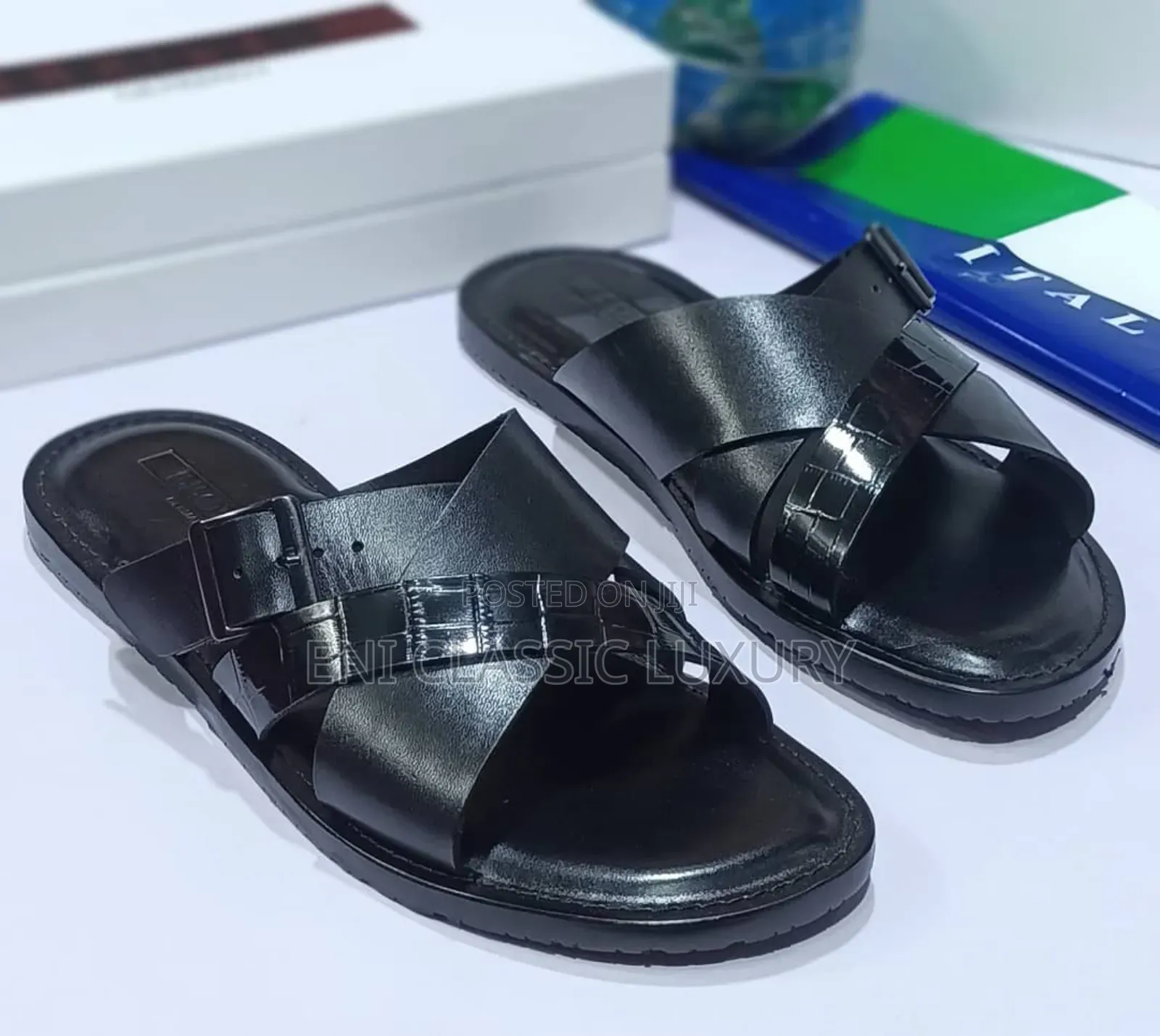 Pure Leather Slippers Original Made In Italy Rossi