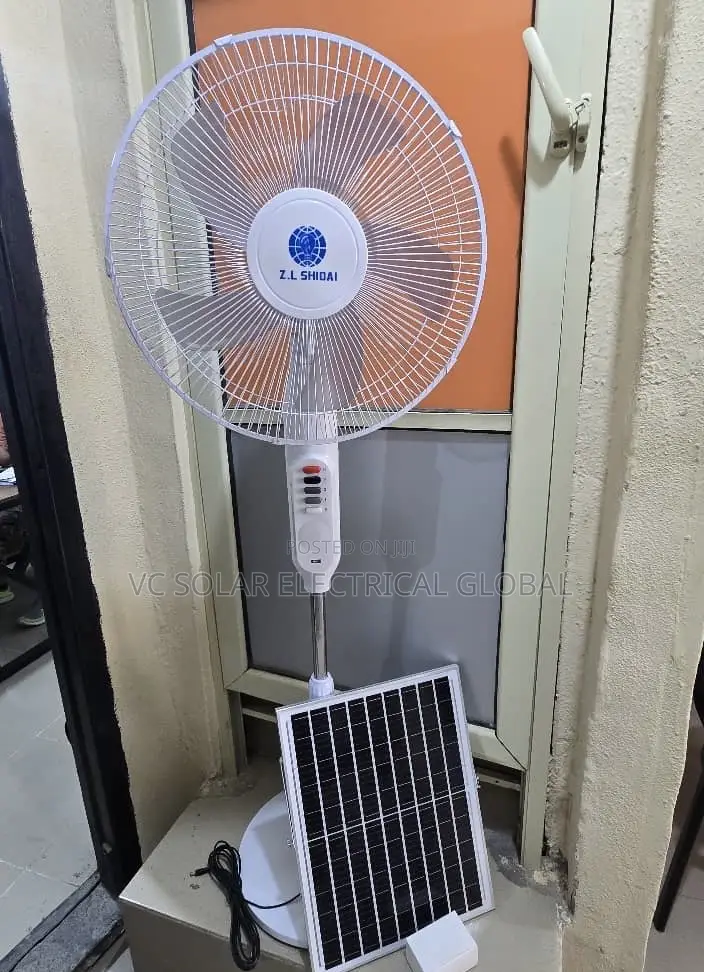 16” Z L Shidai Solar Fan With 1800mah Lithium Battery Vent