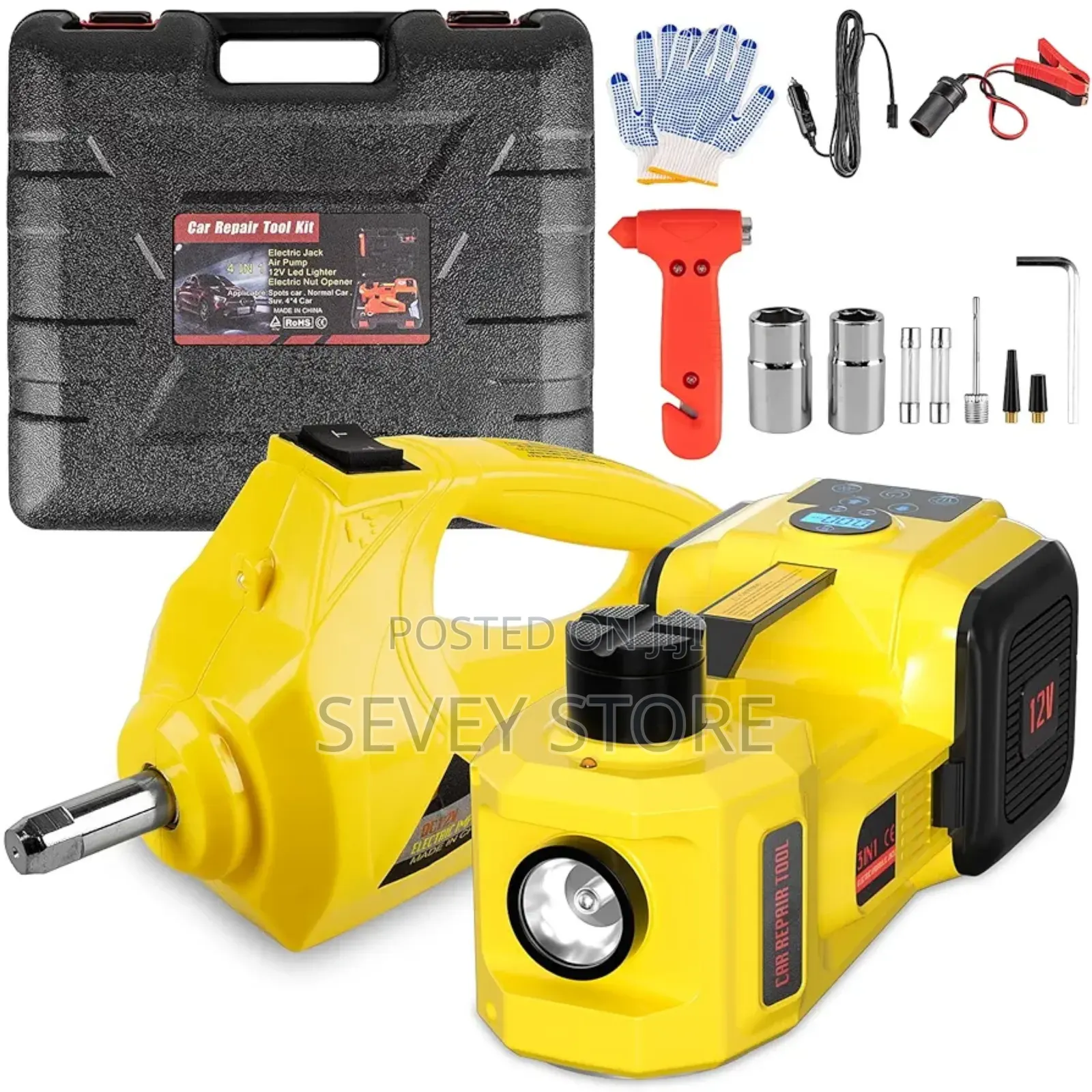 Electric Car Jack, 5 Ton 12v Digital Display Electric