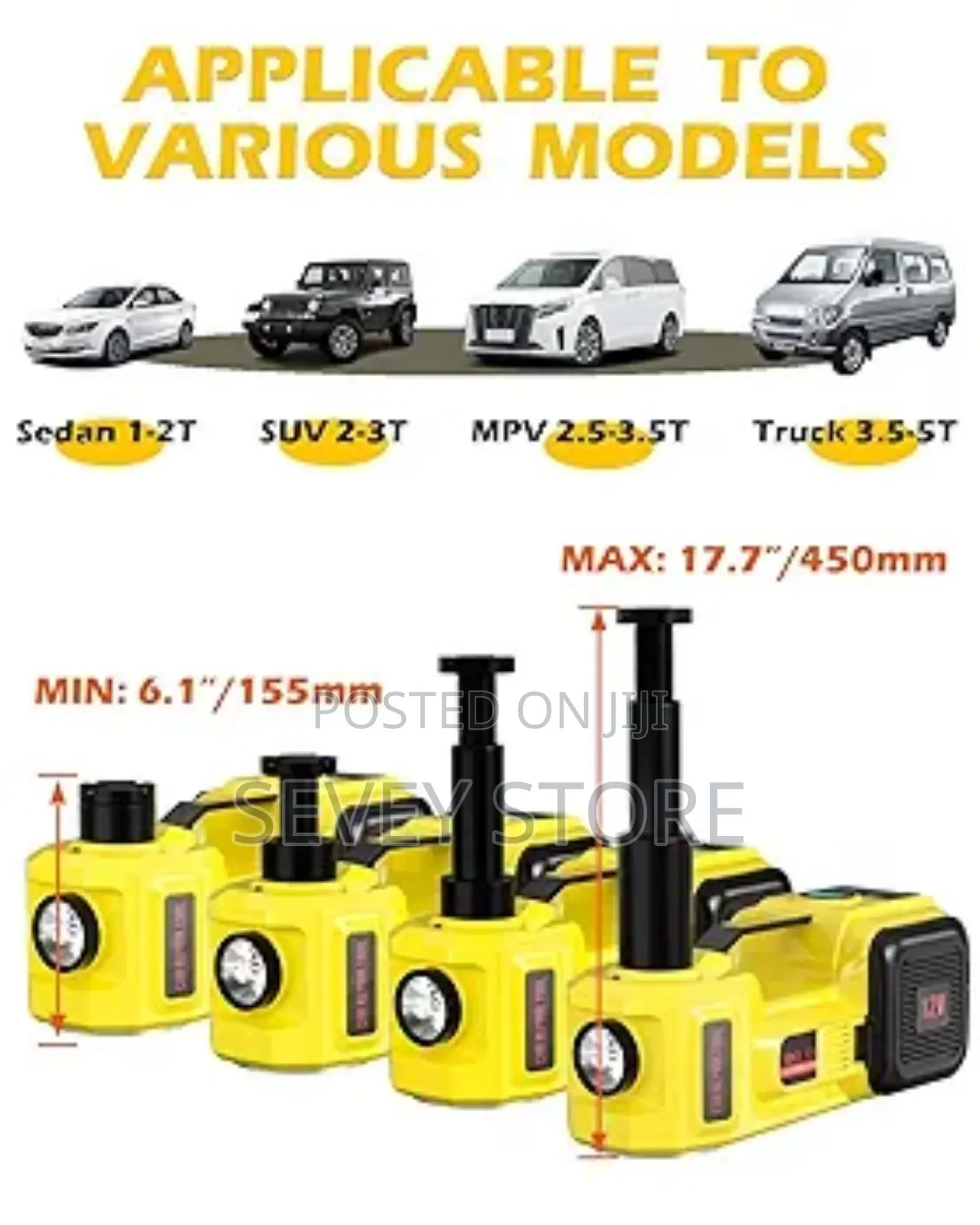 Electric Car Jack, 5 Ton 12v Digital Display Electric