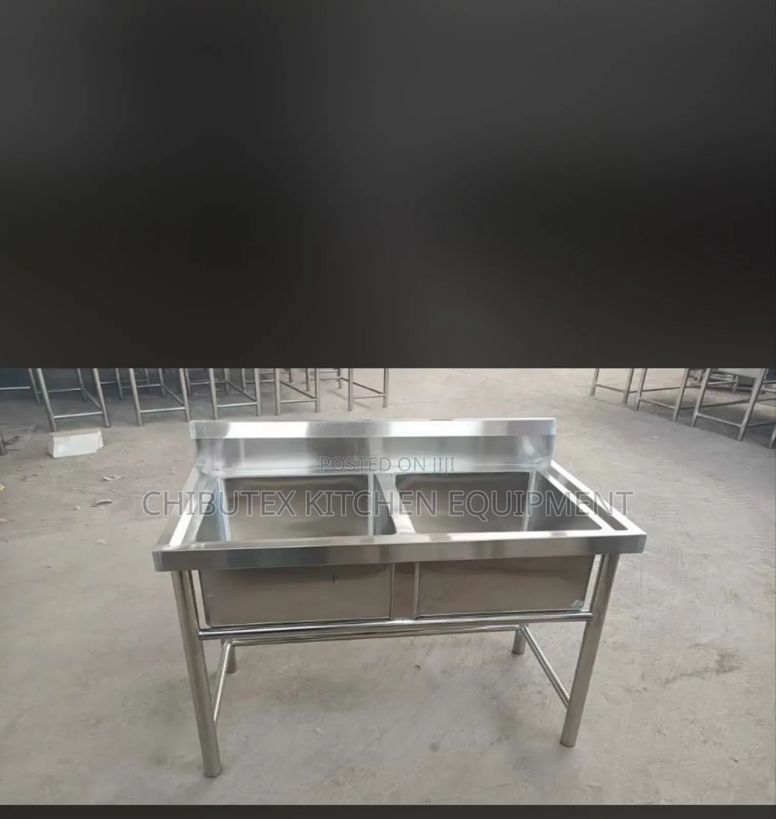 Industrial Stainless Steel Sinks 2 Bowl Double