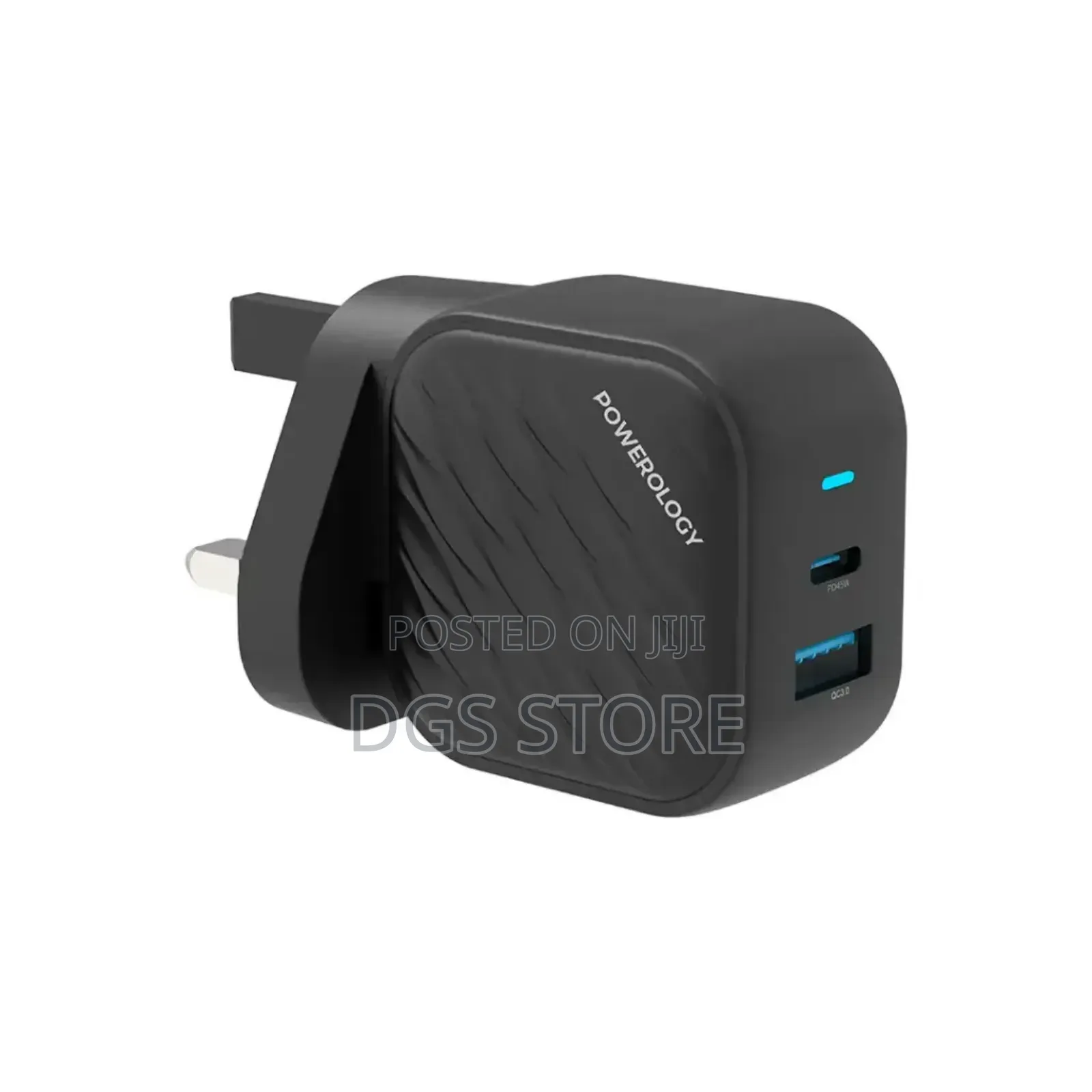 Powerology Pwc036 Gan Dual Port Wall Charger 45w