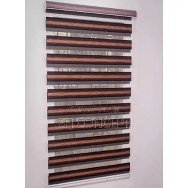 Brown and Black Stripes Color Pattern Window Blind