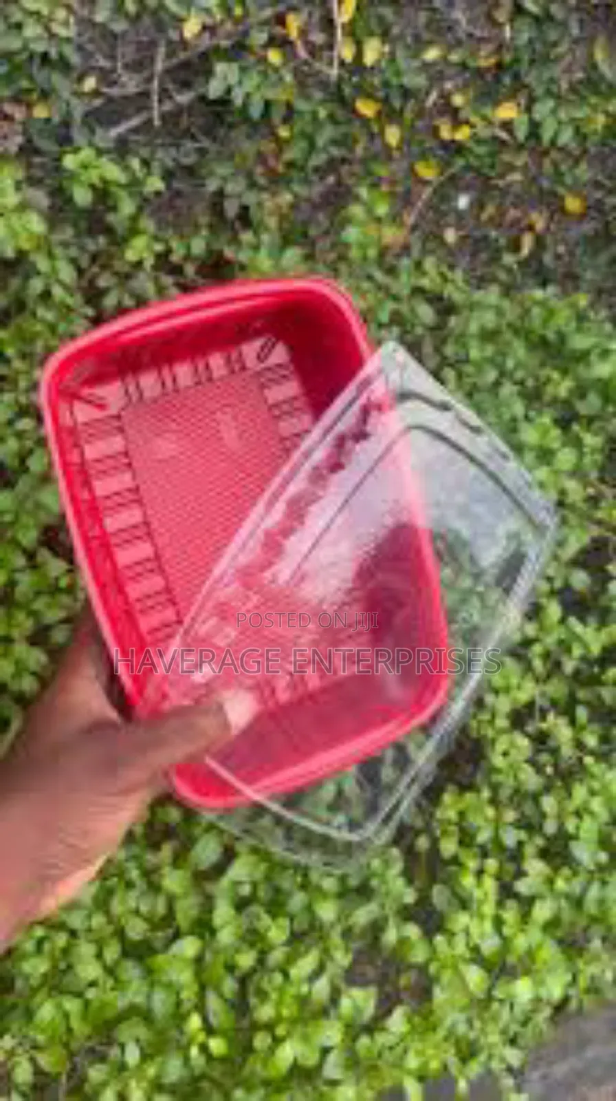 Disposable Plate With Lid Cover Red/Black 1,000ml 300pces