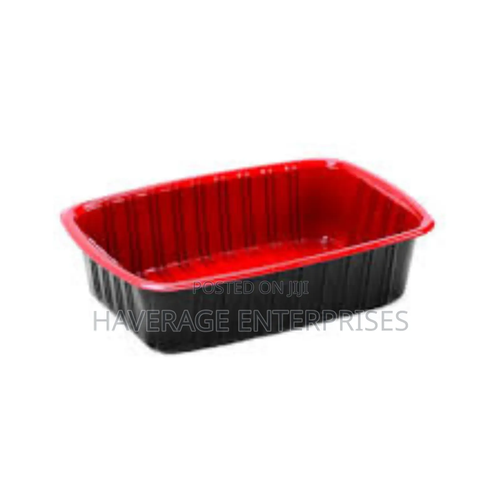 Disposable Plate With Lid Cover Red/Black 1,000ml 300pces