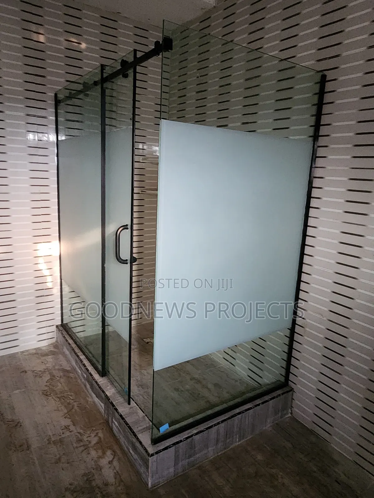 Shower Glass Cubicle {Sliding Black