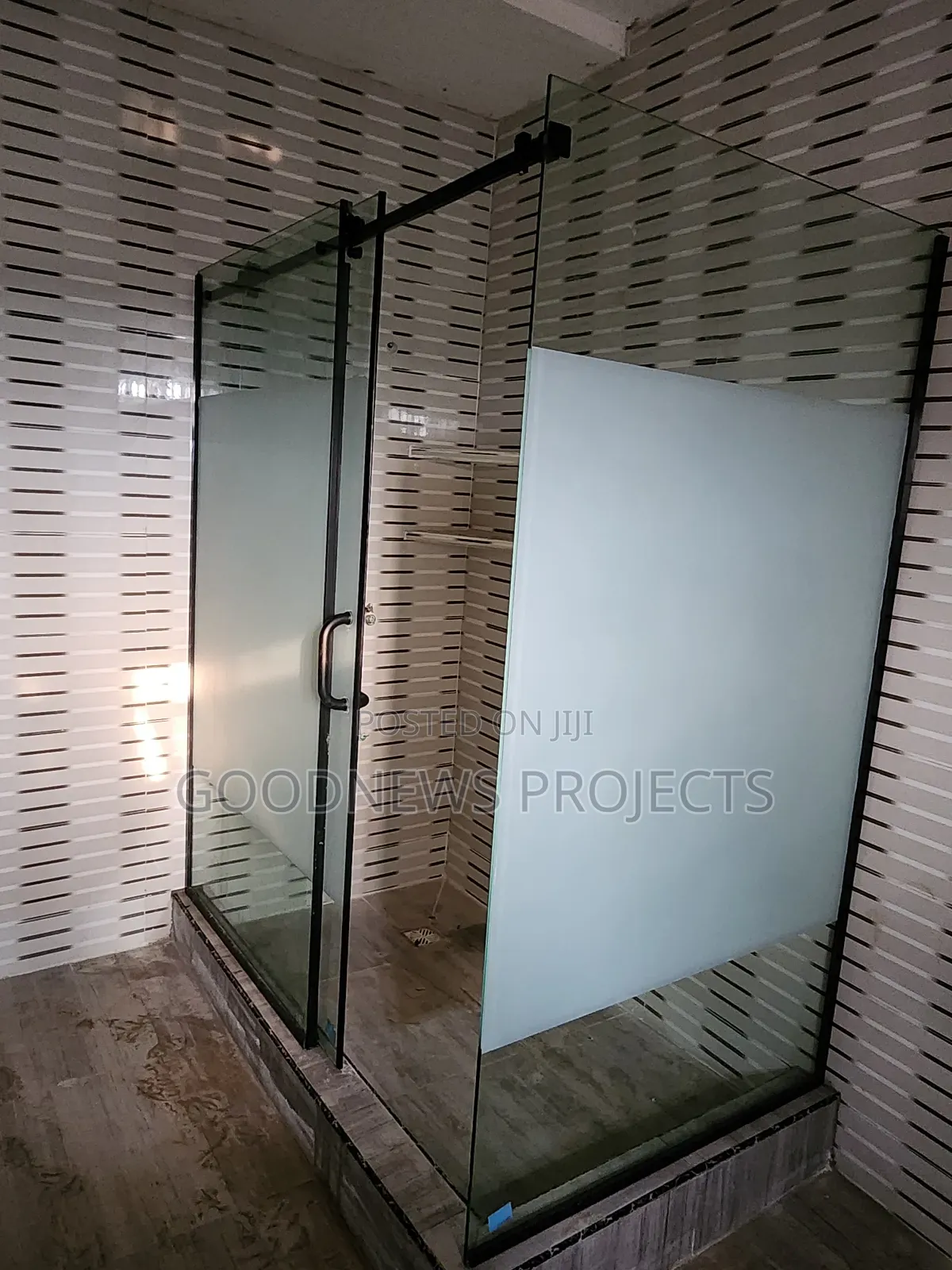 Shower Glass Cubicle {Sliding Black