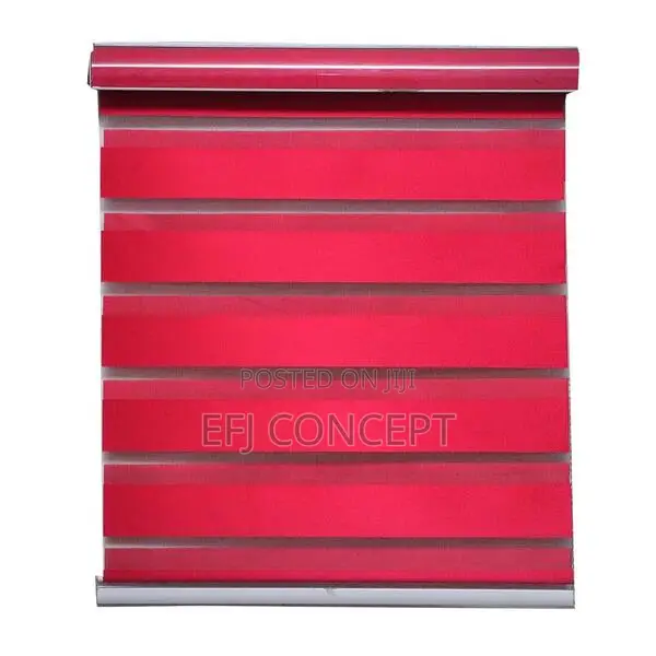 Red Color Pattern Day and Night Window Blind