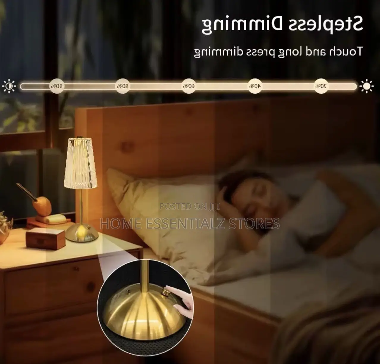 Crystal Led Rechargeable Table Lamp With Touch Sensor