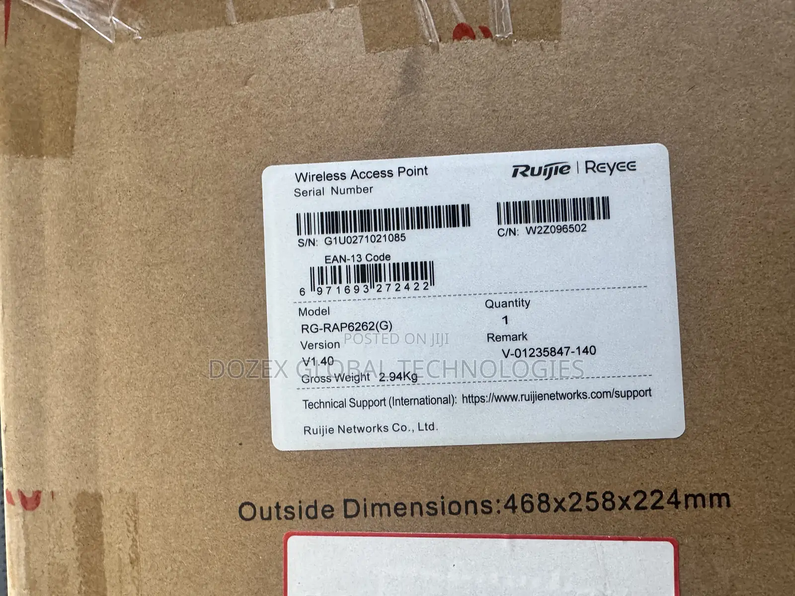 Ruijie Rg Rap 6262 (G ) Wifi 6 Outdoor Access Point